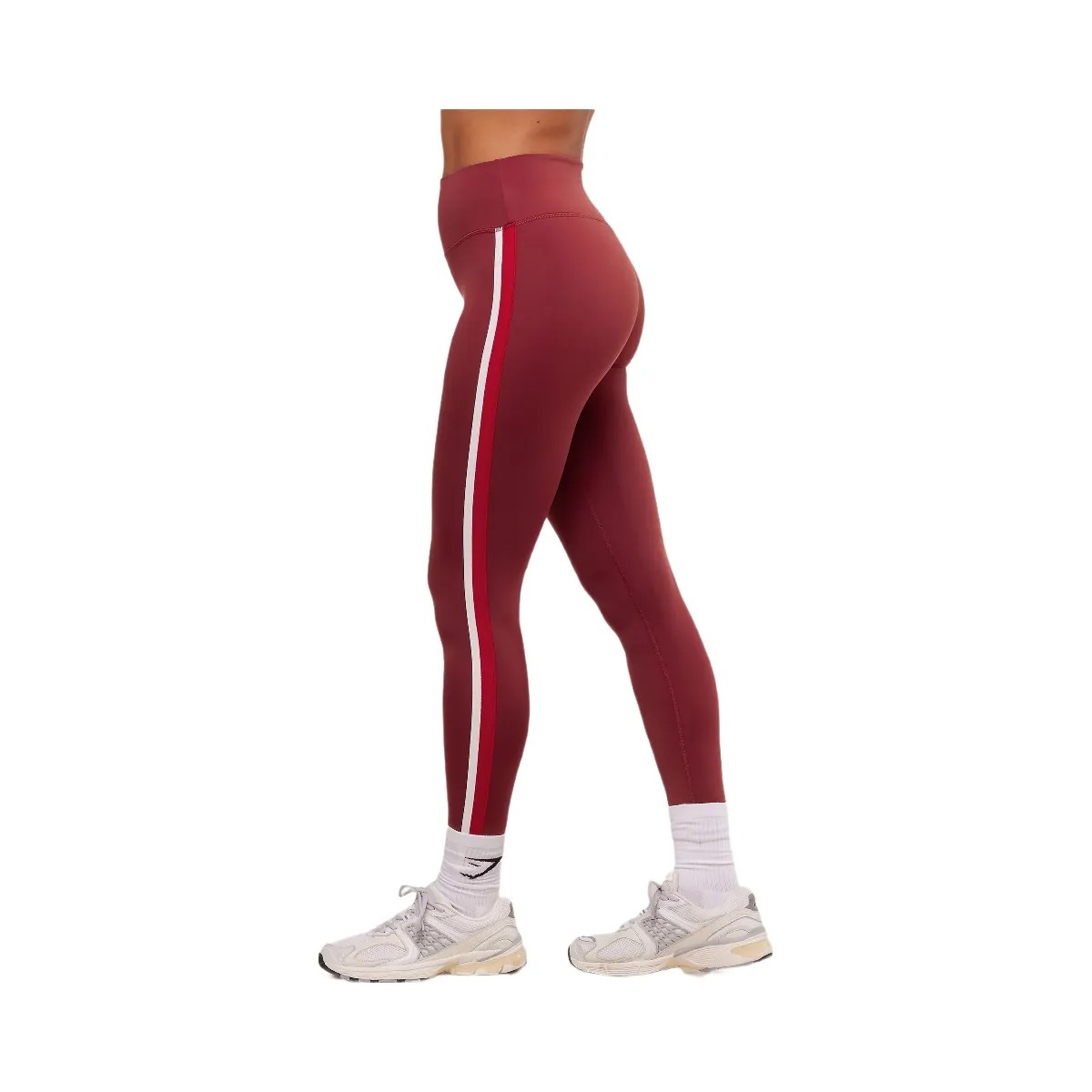 Gymshark Piping Legging - Sets Red/Carmine Red/Soft White - HypeFly India View 2