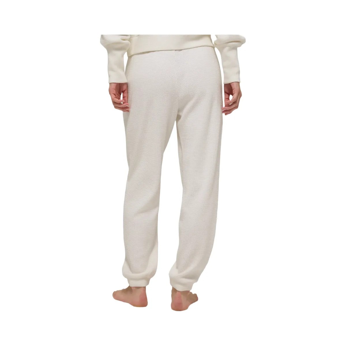 Alo Women's Waffle Weekend Escape Jogger - Ivory - HypeFly India View 3