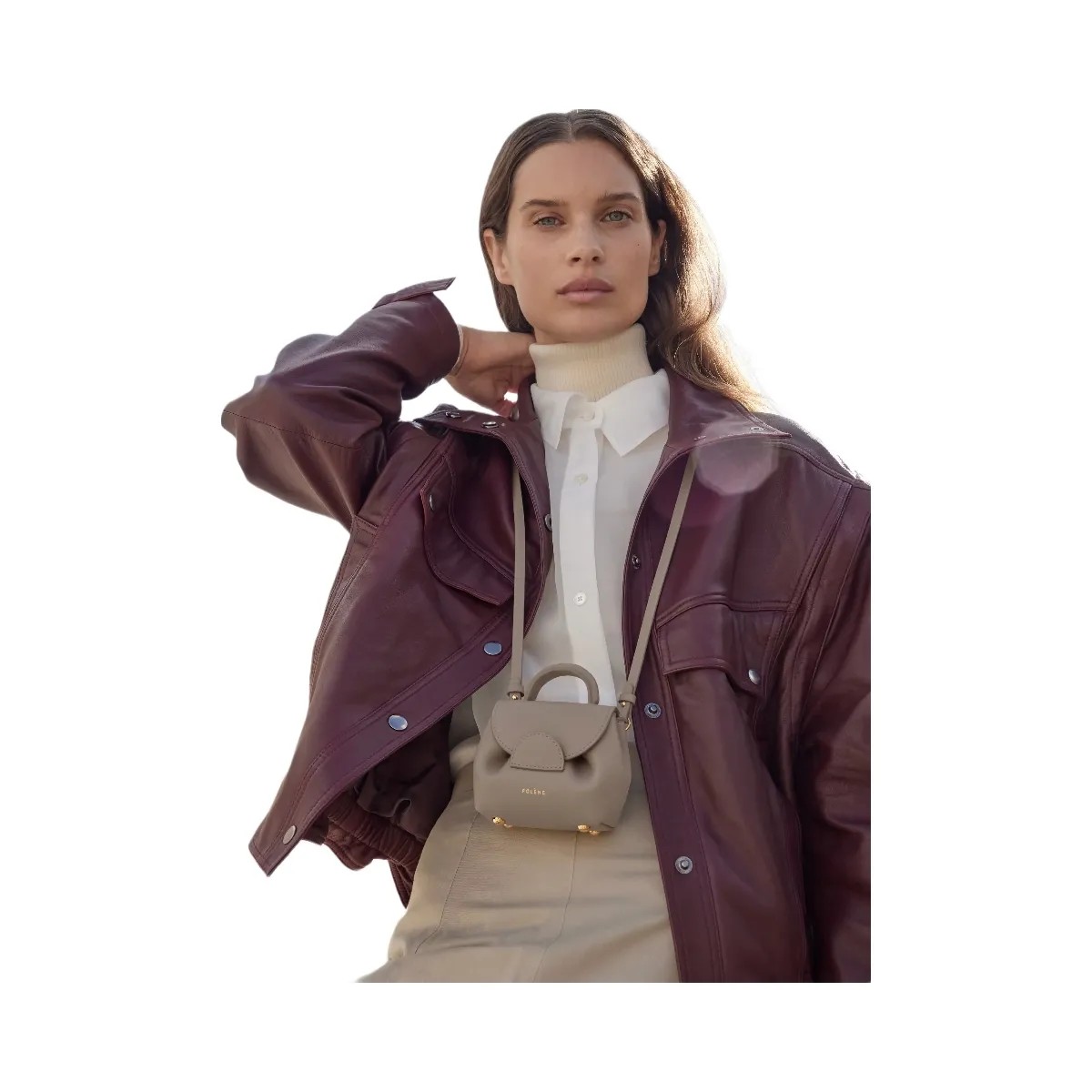 Polene Numero Un Micro Textured Taupe - HypeFly India View 4
