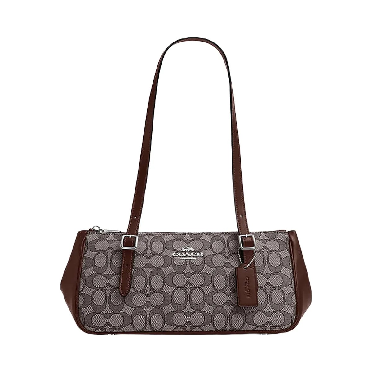 Coach Asher Shoulder Bag In Signature Jacquard Signature Jacquard-Silver-Oak-Maple - HypeFly India View 1