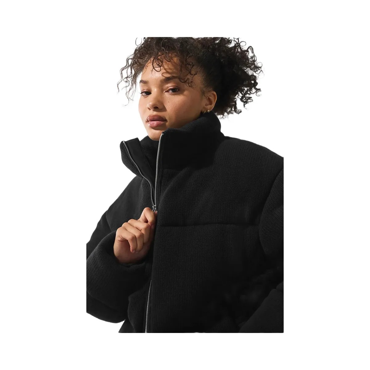 Alo Women's Stage Sweater Puffer - Black - HypeFly India View 5
