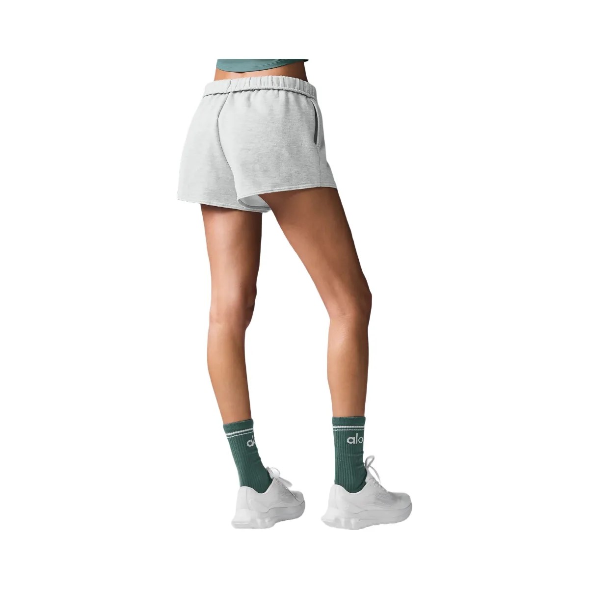 Alo Women's Accolade Short - Athletic Heather Grey - HypeFly India View 3