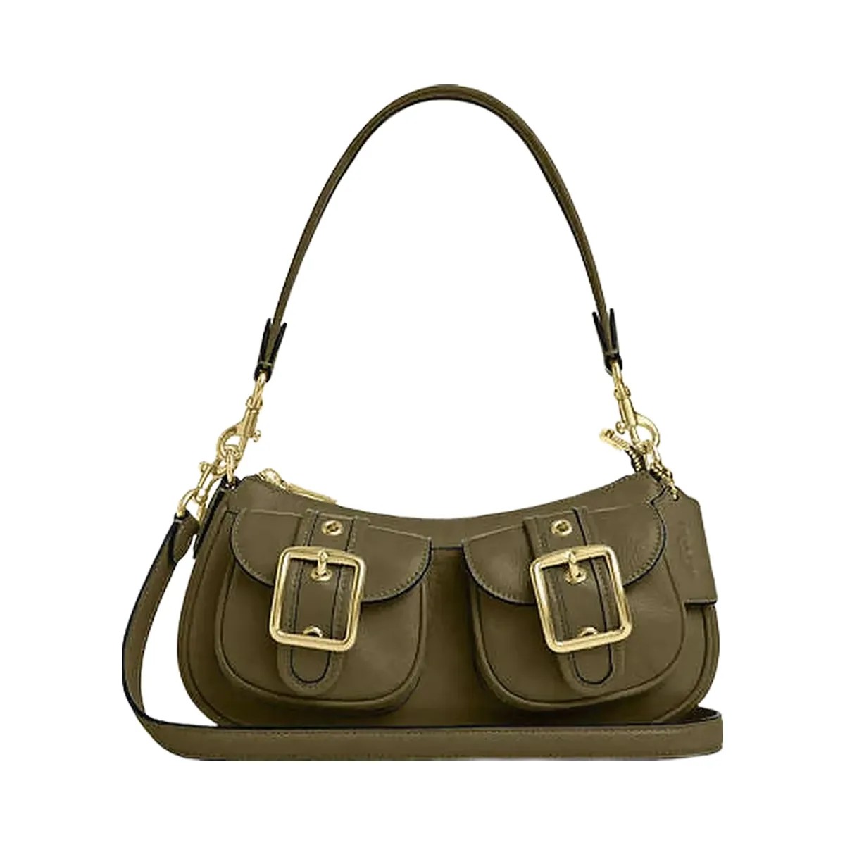Coach Ashton Bag Glazed Leather-Gold-Olive - HypeFly India View 1