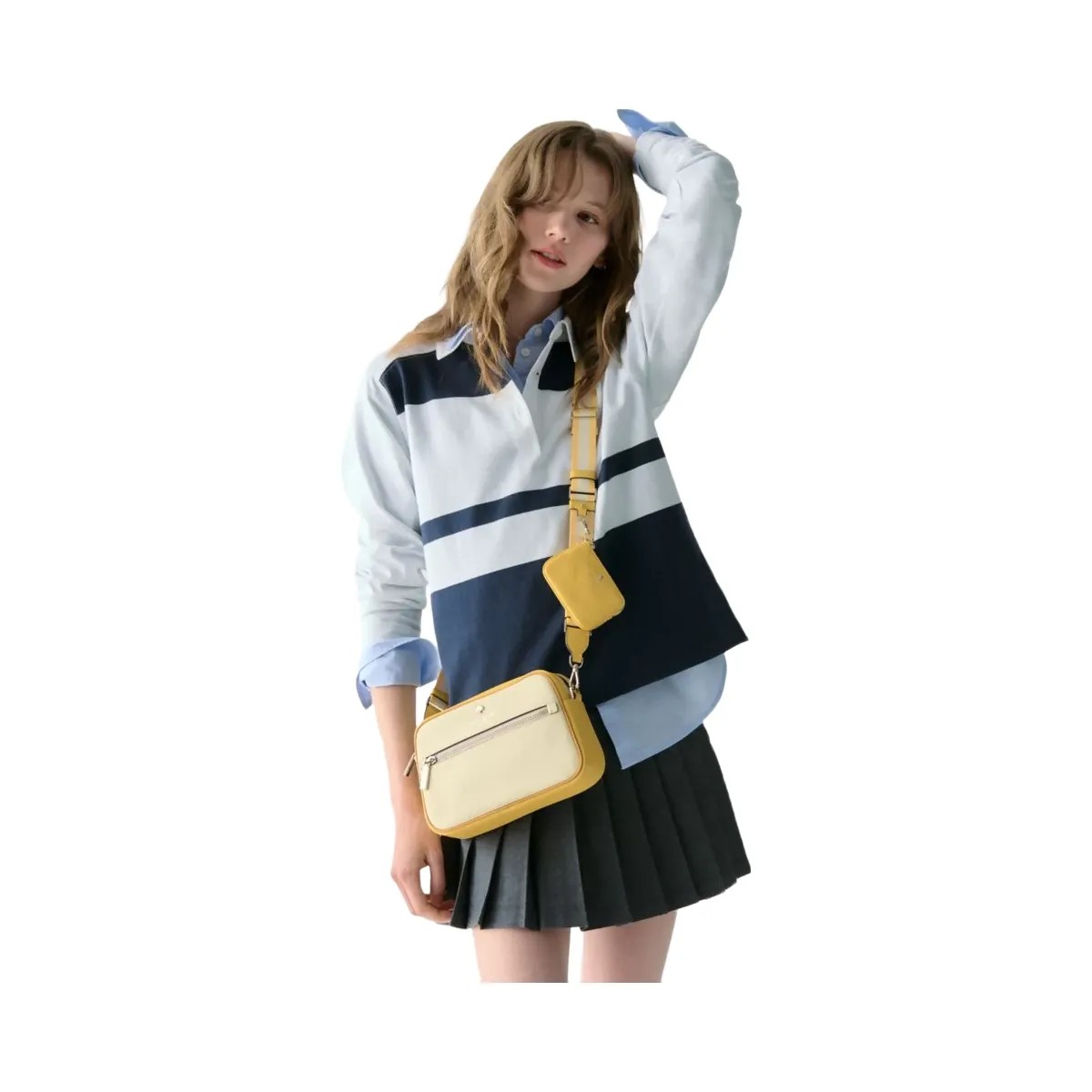 Kate Spade Emma Colorblock Pebbled Leather Large Crossbody Buttermilk Glaze Multi - HypeFly India View 2