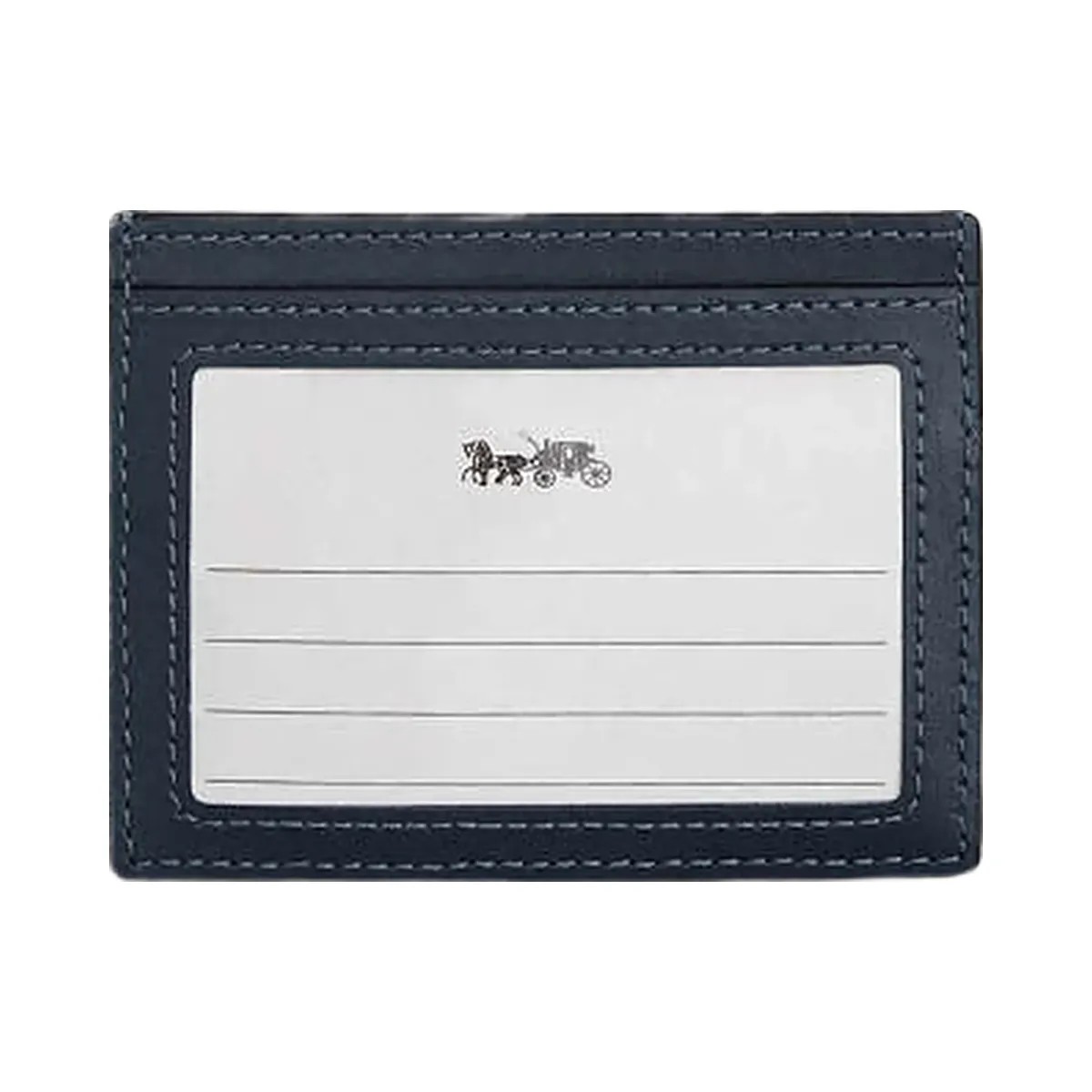 Coach Slim Id Card Case With Quilting Denim-Silver-Denim - HypeFly India View 1