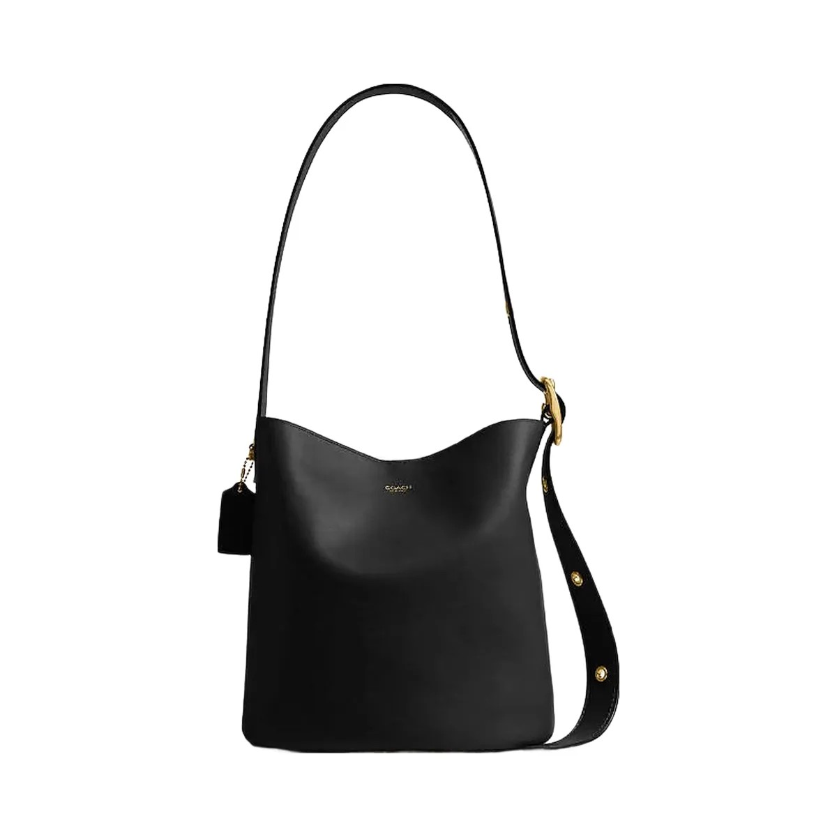 Coach Bleecker Bucket Bag Natural Grain Leather-Brass-Black - HypeFly India View 1