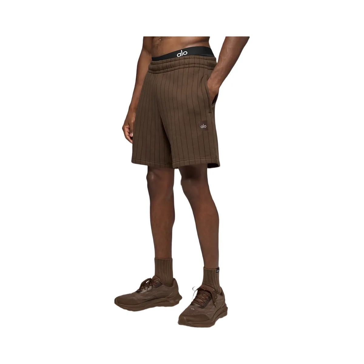 Alo Men's 7" Pinstripe Short - Espresso Pinstripe - HypeFly India View 4
