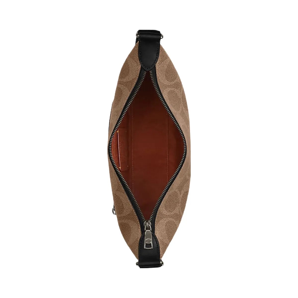 Coach Small Finn Crossbody Bag With Pouch In Maxi Signature Canvas Signature Canvas-Qb-Tan-Black - HypeFly India View 2