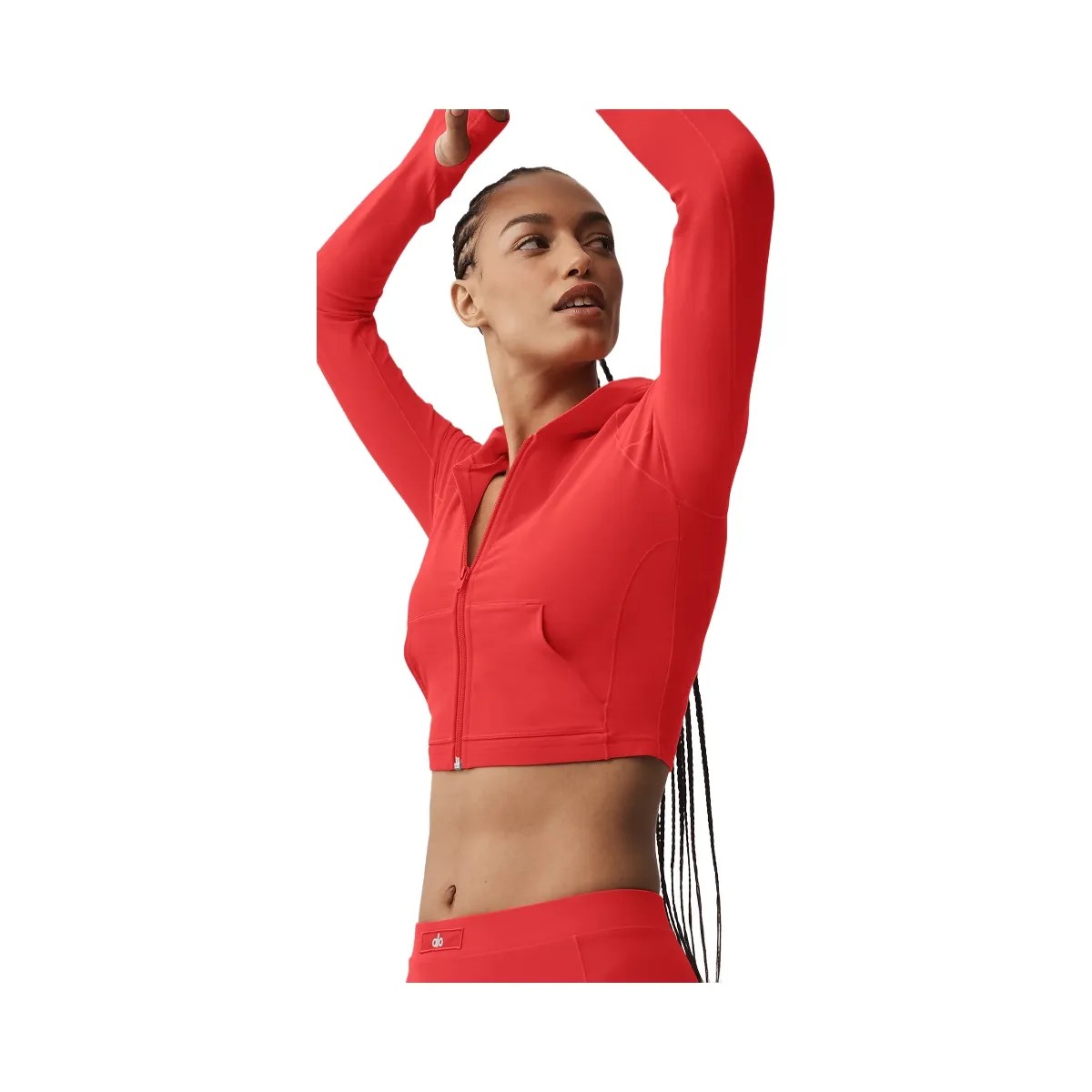 Alo Women's soft Sincere Fitted Jacket - Bright Red - HypeFly India View 5