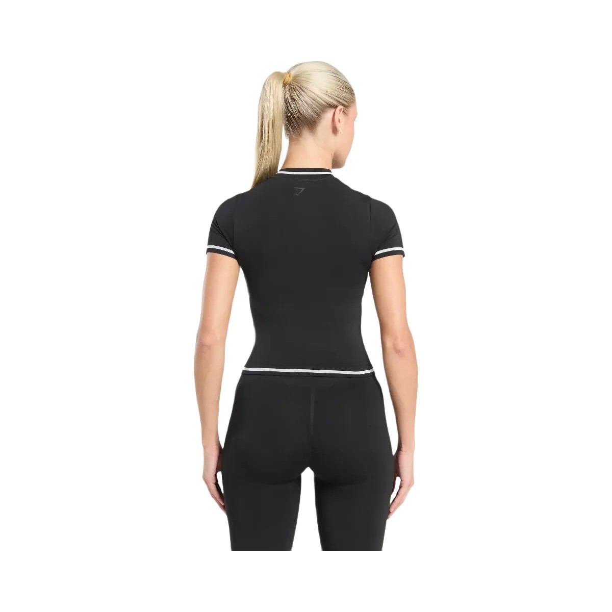 Gymshark Contrast Seamless Midi Tee - Black - HypeFly India View 2