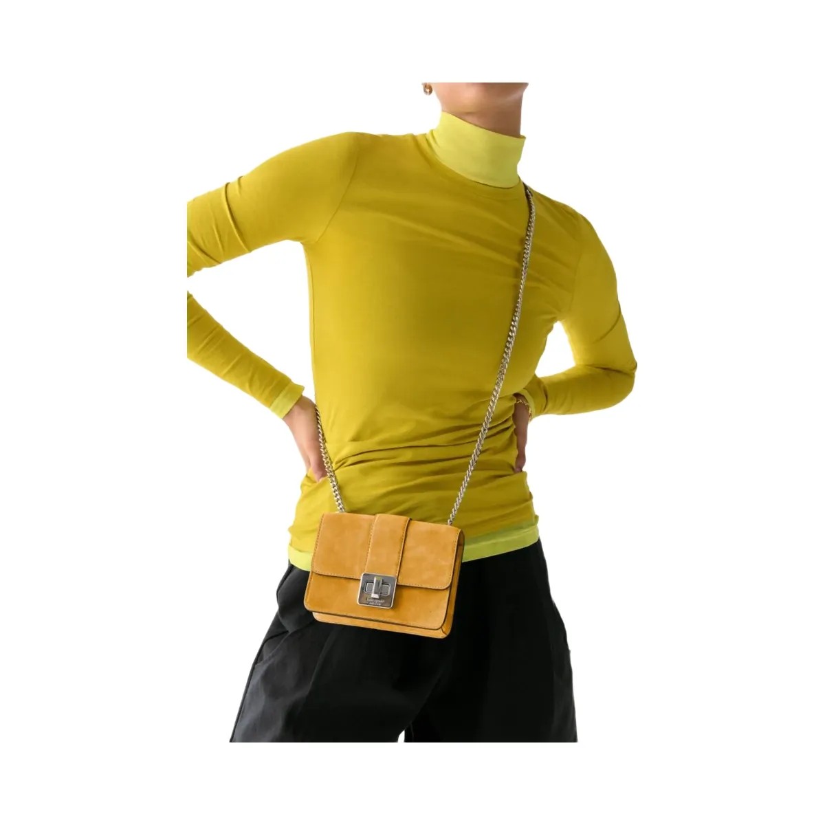 Kate Spade Phoebe Suede Turnlock Mini Flap Crossbody Squash Blossom - HypeFly India View 2