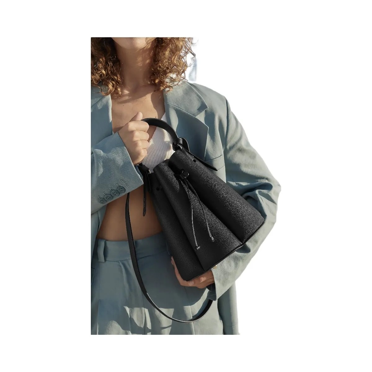 Polene Numero Huit Textured Black - HypeFly India View 7