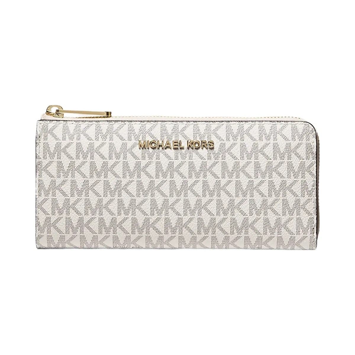 Michael Kors Jet Set Travel Large Logo Quarter-Zip Wallet Vanilla - HypeFly India View 1