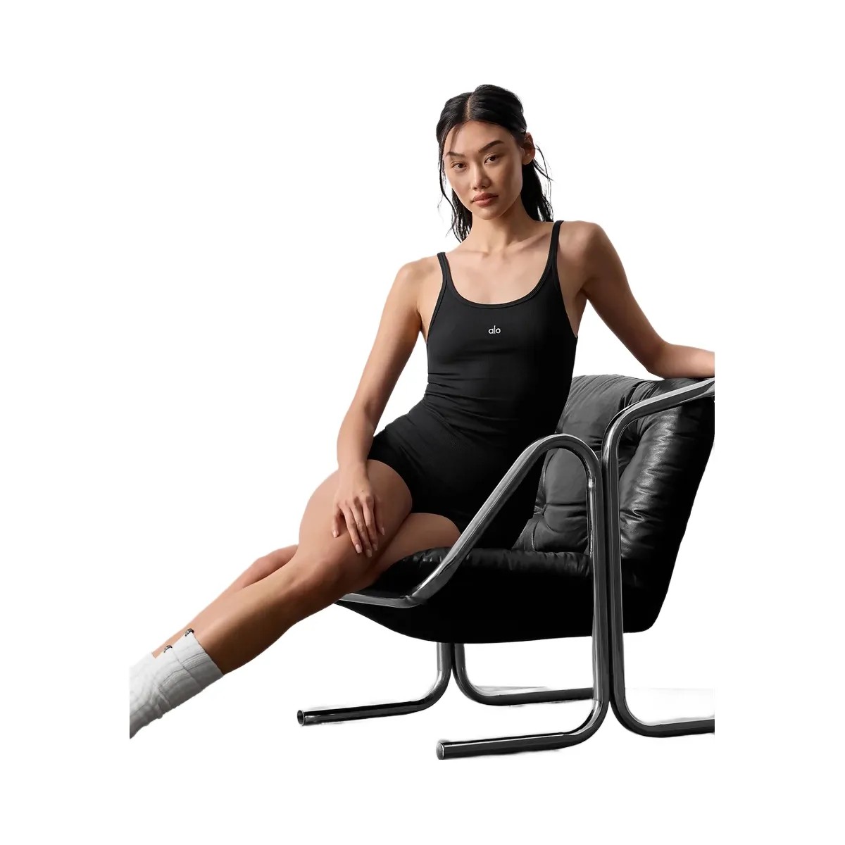 Alo Women's Ribbed Prosper Tank - Black - HypeFly India View 3