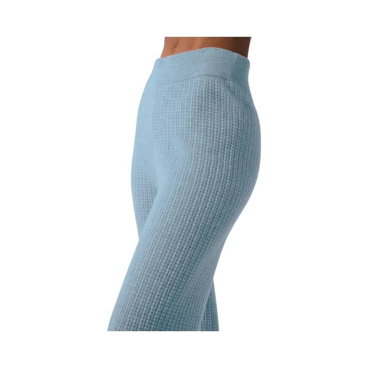 Alo Women's Cashmere High-Waist Plush Waffle Pant - Celestial Blue Heather - HypeFly India View 2