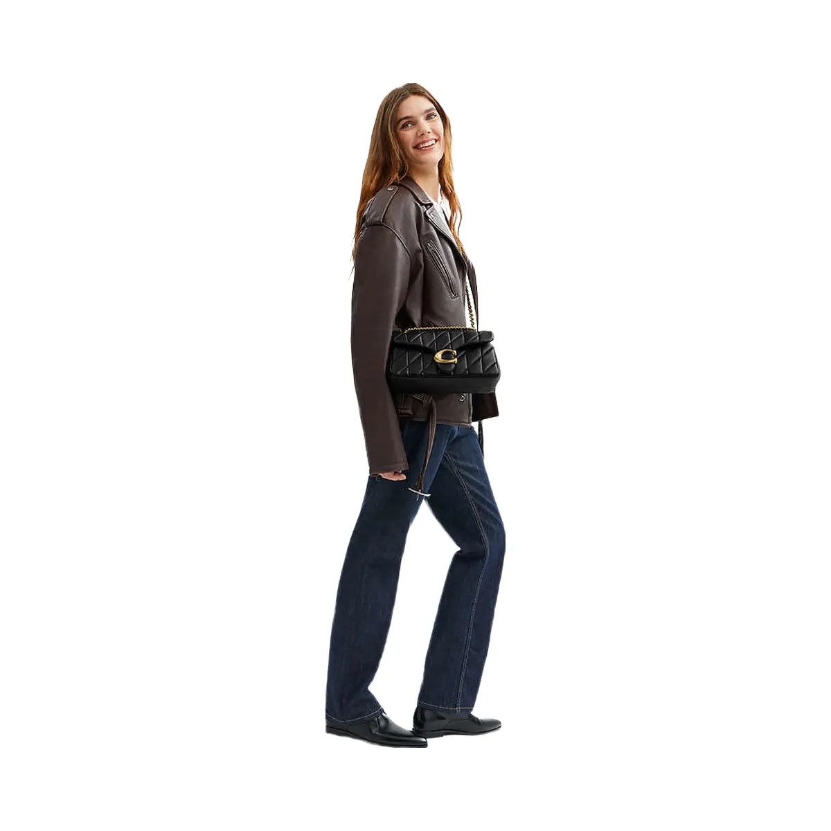 Coach Tabby Shoulder Bag 26 With Pillow Quilting Nappa Leather-Brass-Black - HypeFly India View 4