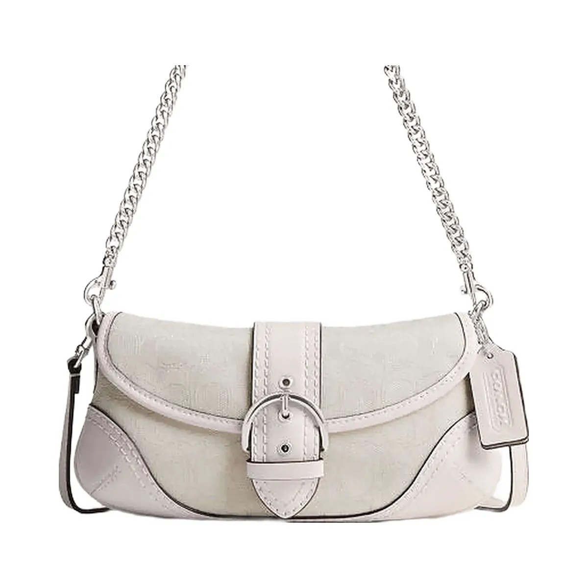 Coach Soho Bag 25 In Signature Jacquard Signature Jacquard-Silver-Cloud Chalk - HypeFly India View 1