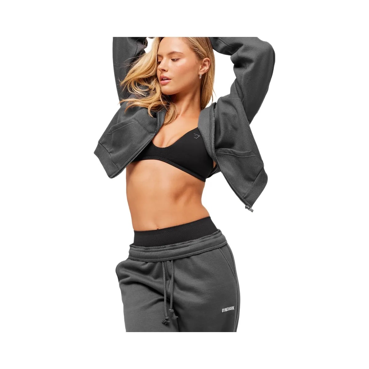 Gymshark Cosy Luxe Straight Leg Joggers - Onyx Grey - HypeFly India View 4