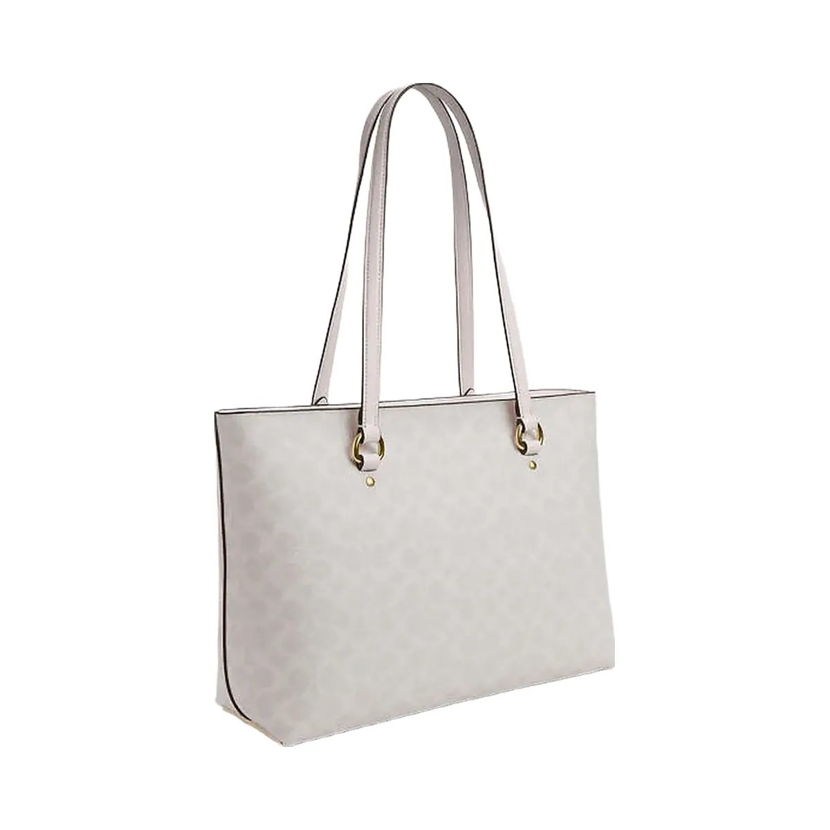 Coach Station Tote Bag In Signature Canvas Signature Canvas-Gold-White-Chalk - HypeFly India View 3