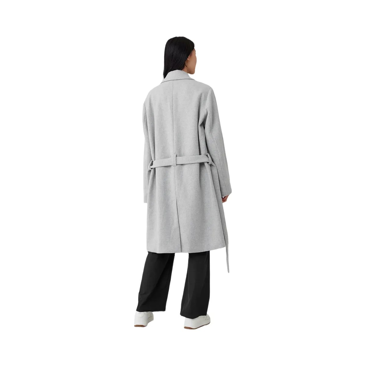 Alo Women's Wool Gameday Overcoat - Athletic Heather Grey - HypeFly India View 3