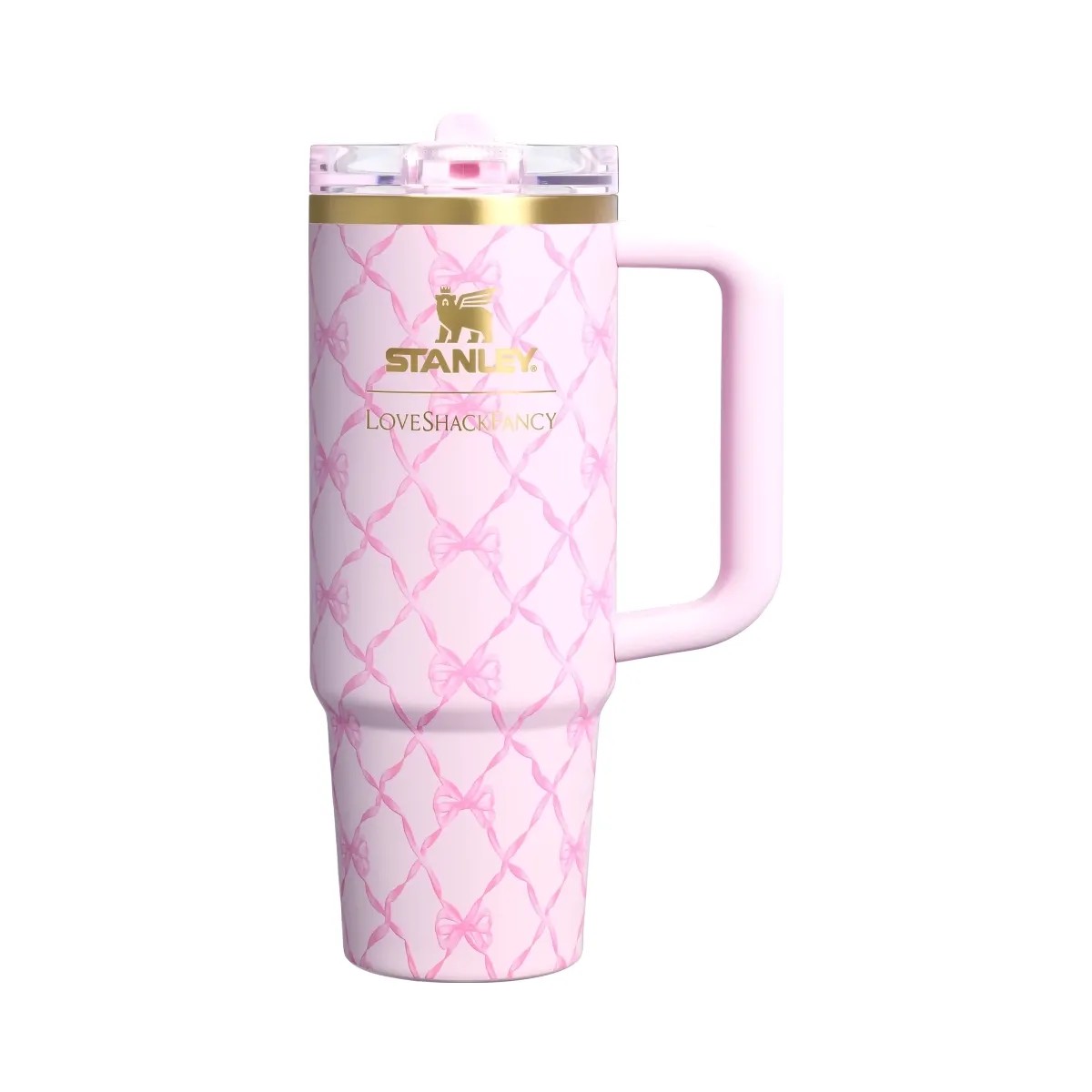 Stanley 1913 x LoveShackFancy Holiday The Quencher Details ProTour Tumbler Set 2-pack Baby Bow Pink Peppermint - HypeFly India View 3