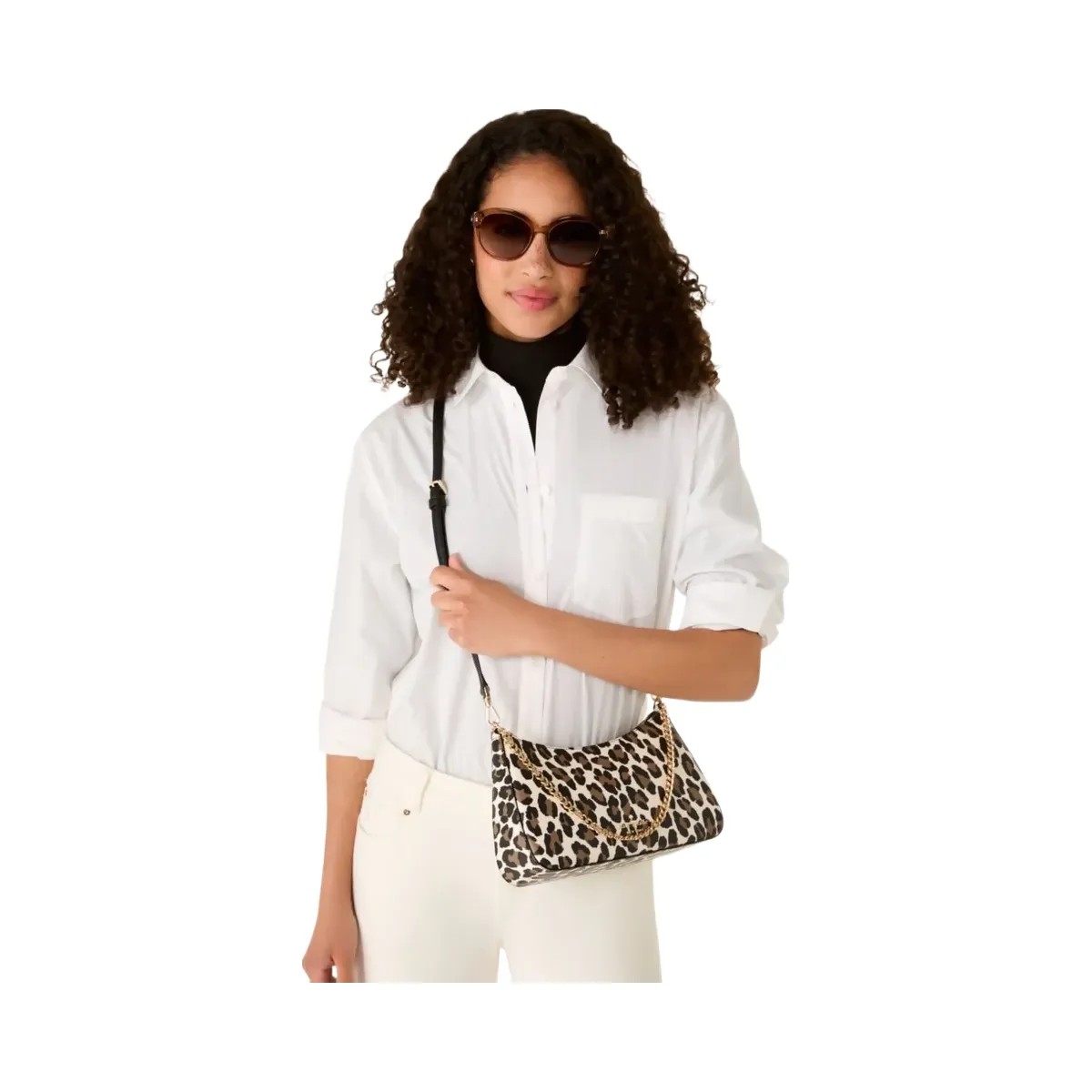 Kate Spade Margot Spotted Leopard Medium Convertible Crossbody Cream Multi - HypeFly India View 2