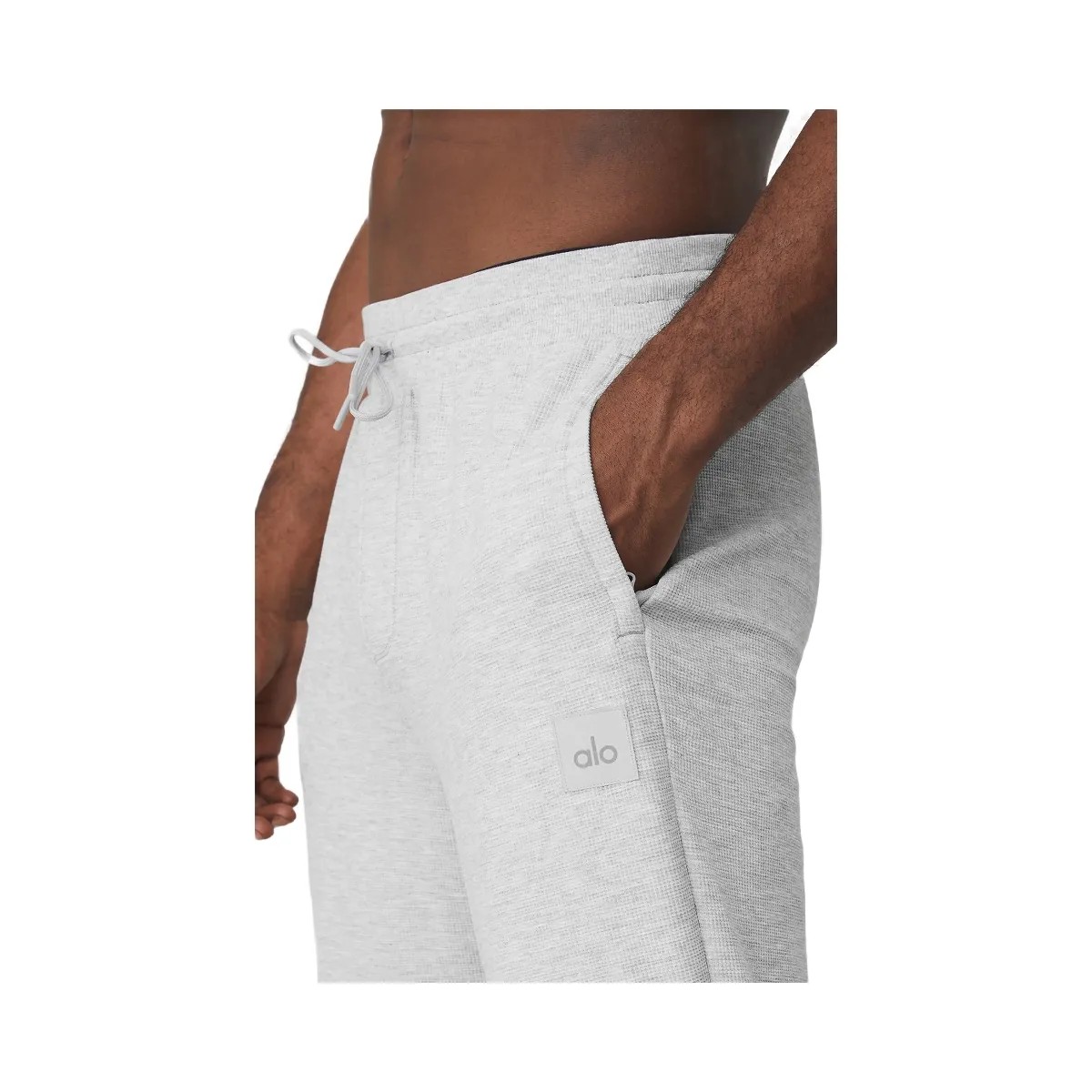 Alo Men's Micro Waffle Fast Break Sweatpant - Athletic Heather Grey - HypeFly India View 2