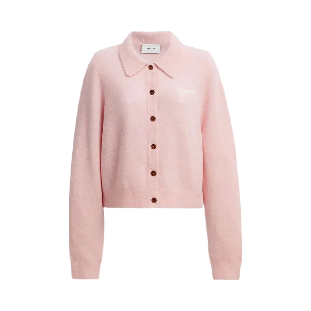 Coach Coach Embroidered Cropped Cardigan Light Pink - HypeFly India View 4