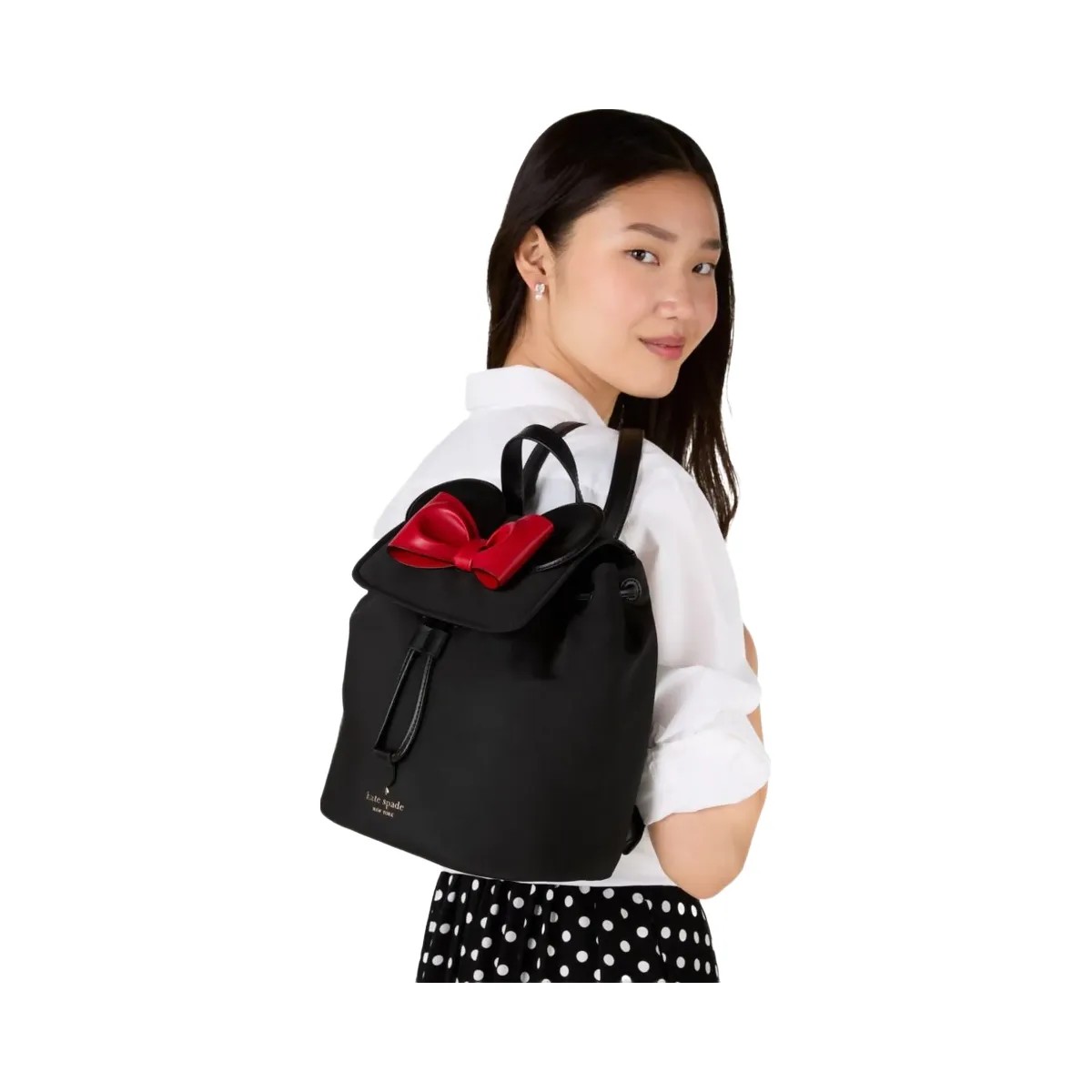 Kate Spade Disney X Kate Spade New York Minnie 3d Flap Backpack Black Multi - HypeFly India View 2