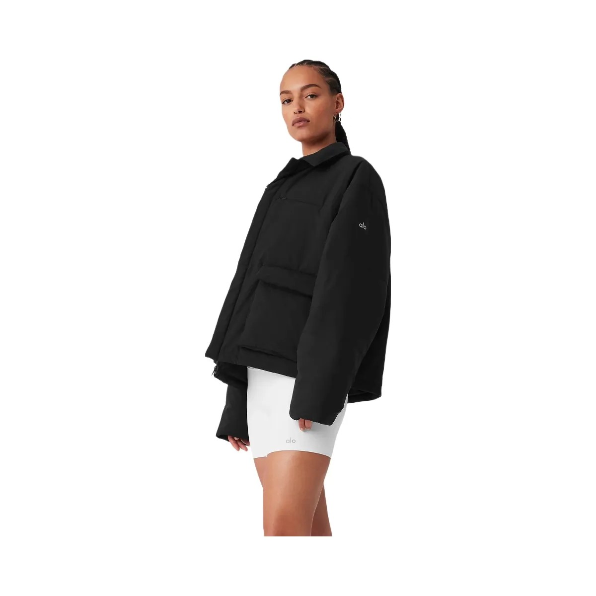 Alo Women's Voyage Utility Cargo Jacket - Black - HypeFly India View 2