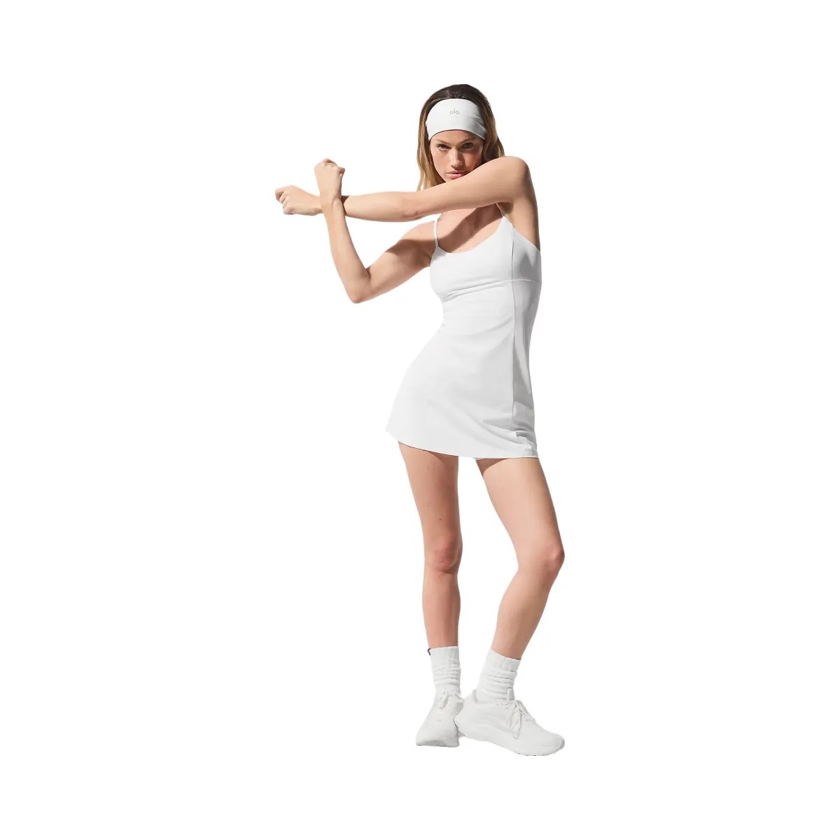 Alo Women's Breezy Tennis Dress - White - HypeFly India View 4