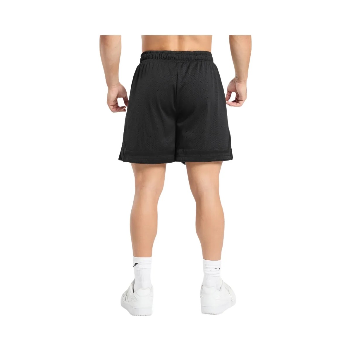 Gymshark Campus Mesh Shorts - Black/White Logo - HypeFly India View 3