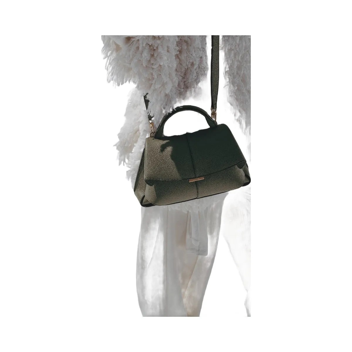 Polene Mokki Mini Textured Smoky Green - HypeFly India View 3
