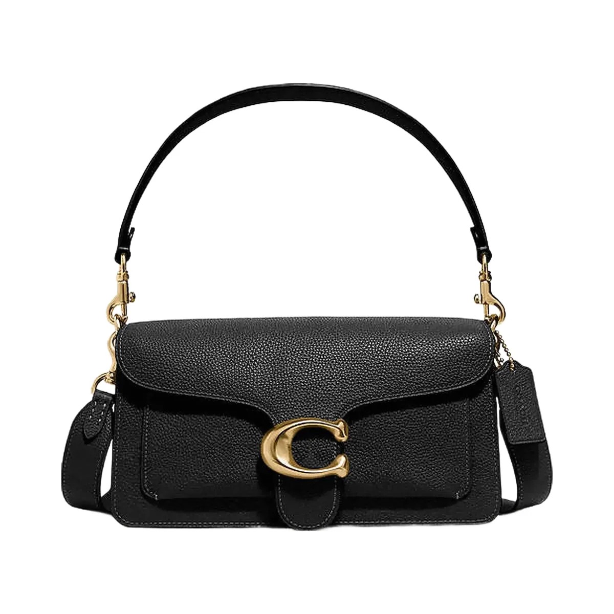 Coach Tabby Shoulder Bag 26 Polished Pebble Leather-Brass-Black - HypeFly India View 1
