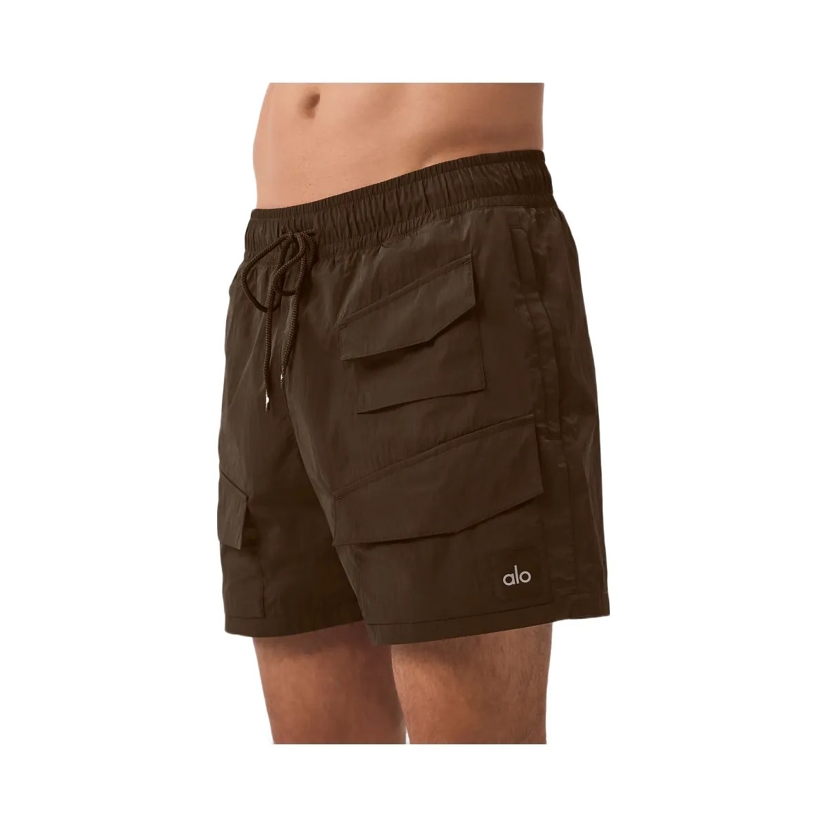 Alo Men's 7" Crinkle Nylon Excursion Cargo Short - Espresso - HypeFly India View 2
