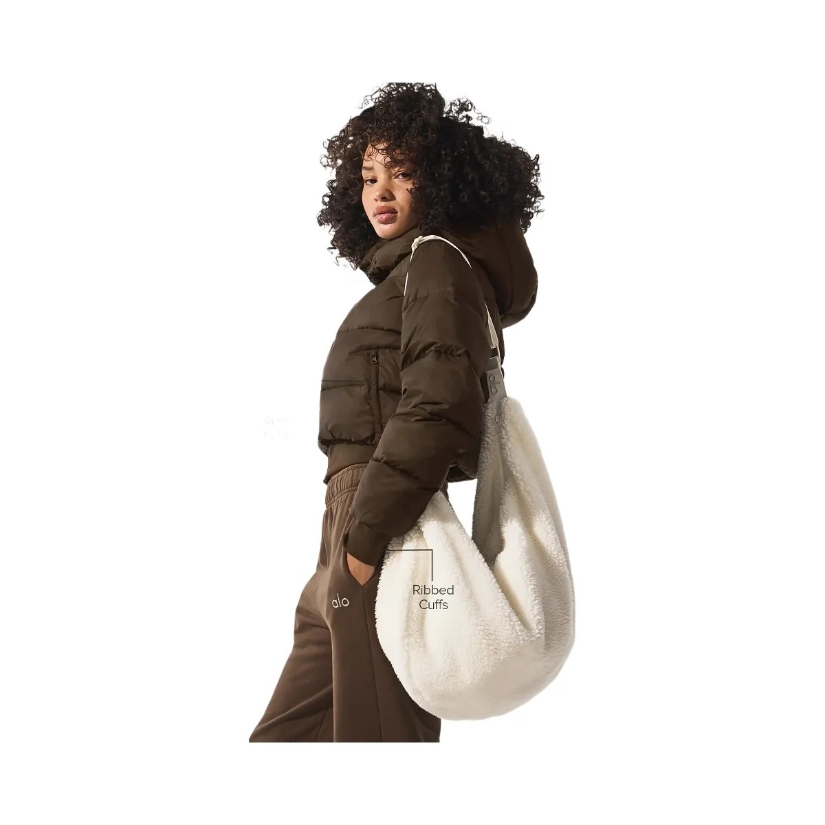 Alo Women's Foxy Puffer Jacket - Espresso - HypeFly India View 2