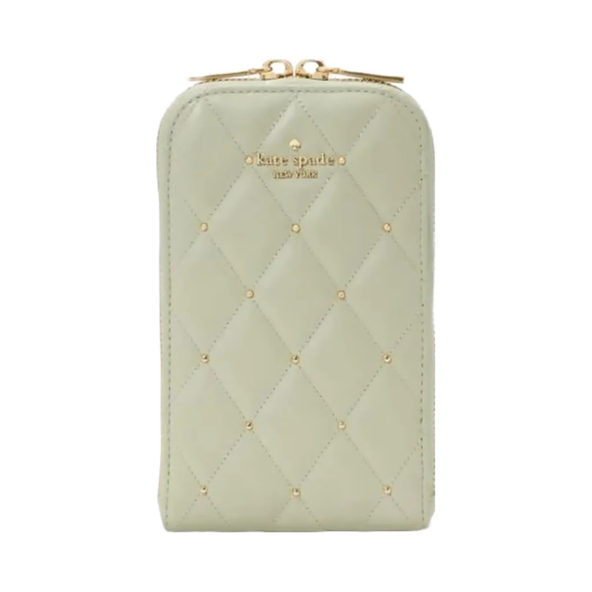 Kate Spade Carey Quilted Studded Phone Chain Crossbody Sage Bundle - HypeFly India View 1