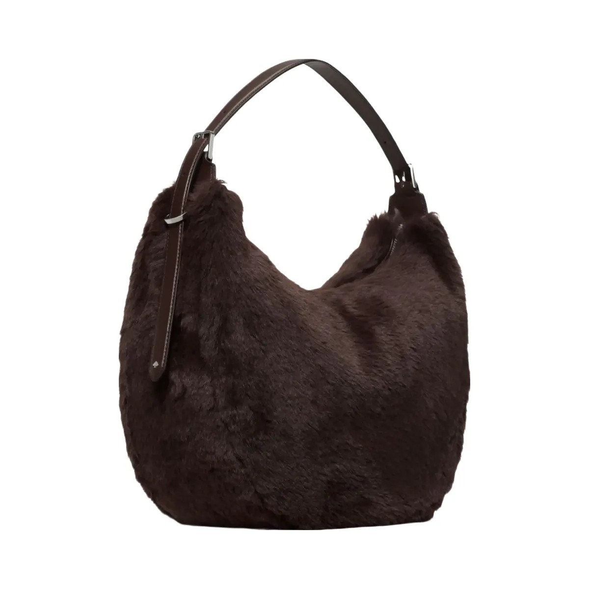 Kate Spade Nova Faux Fur Large Crescent Shoulder Bag Hot Fudge - HypeFly India View 3