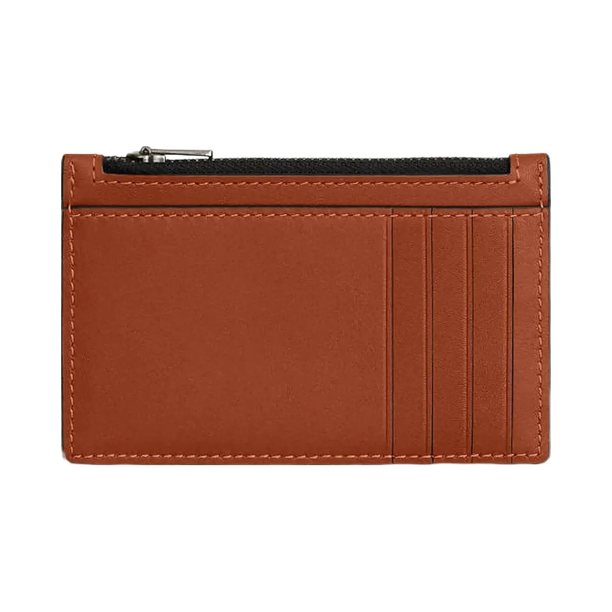 Coach Zip Card Case Smooth Leather-Gunmetal-Tan - HypeFly India View 1
