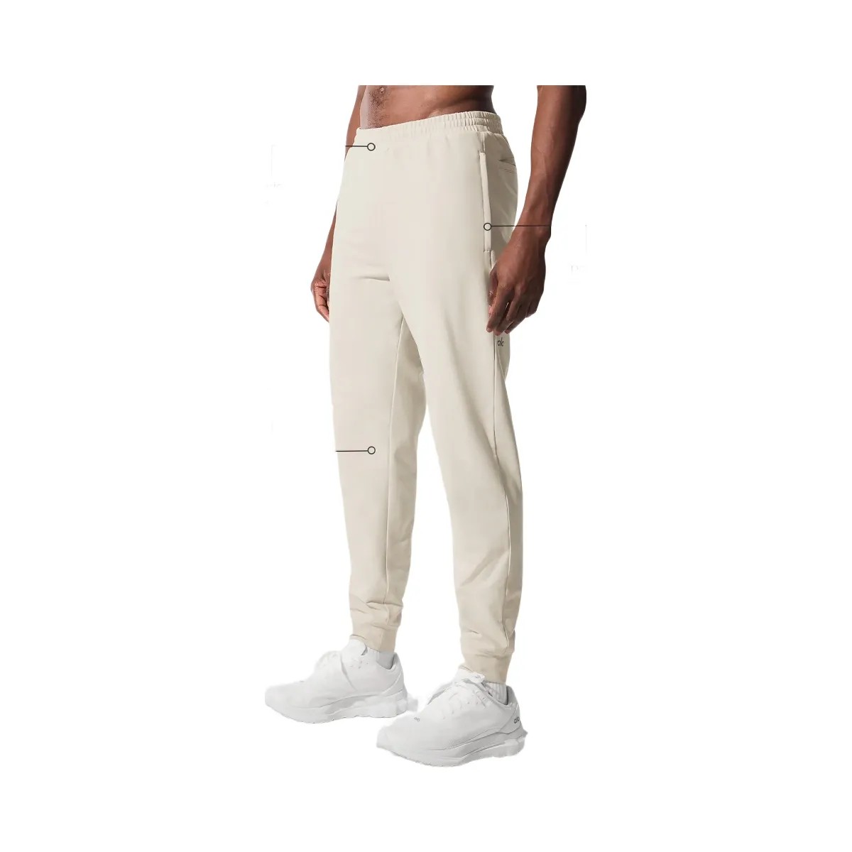 Alo Men's Conquer Max Performance Jogger - Bone - HypeFly India View 3