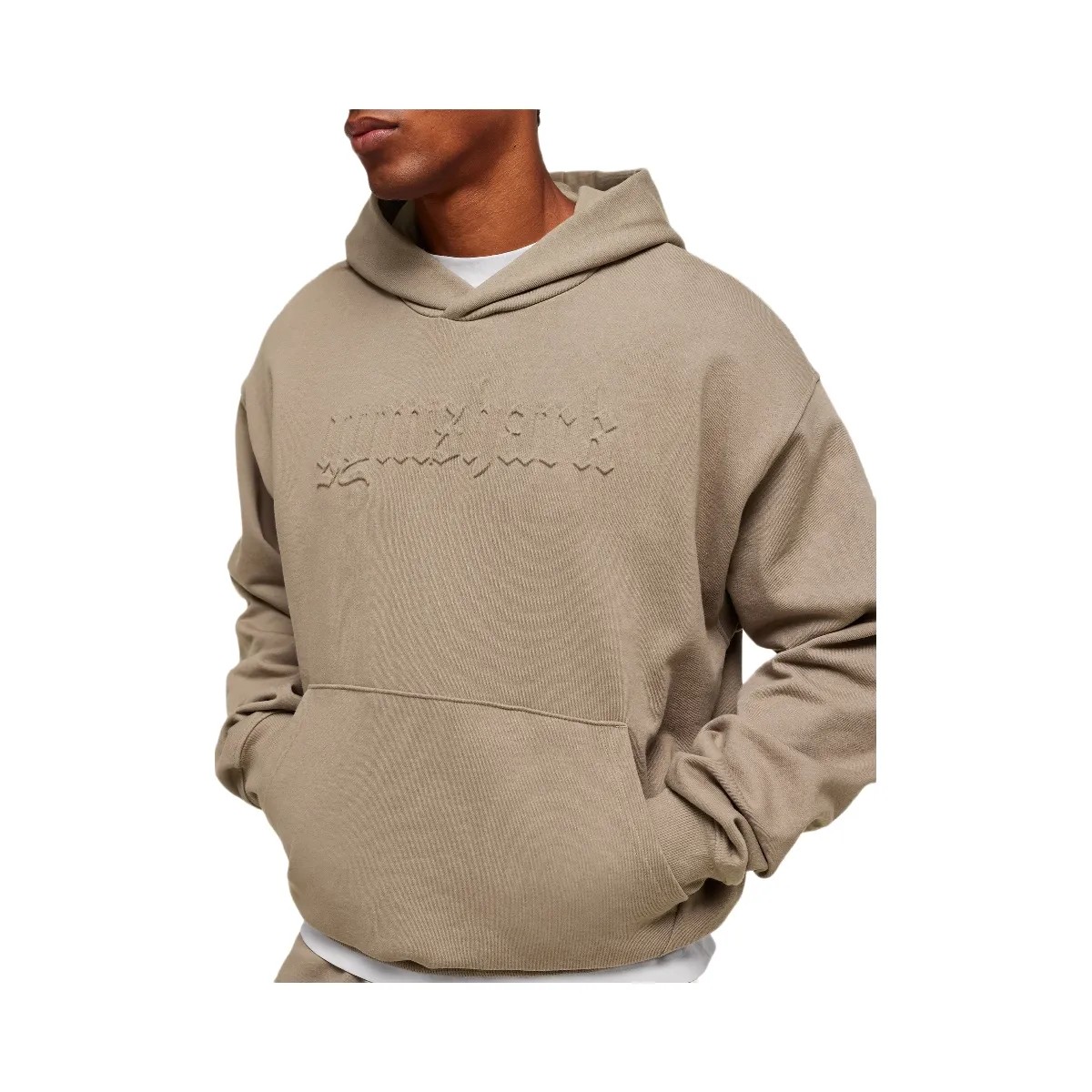 Gymshark Embossed Boxy Hoodie - Lifestyle Brown - HypeFly India View 4