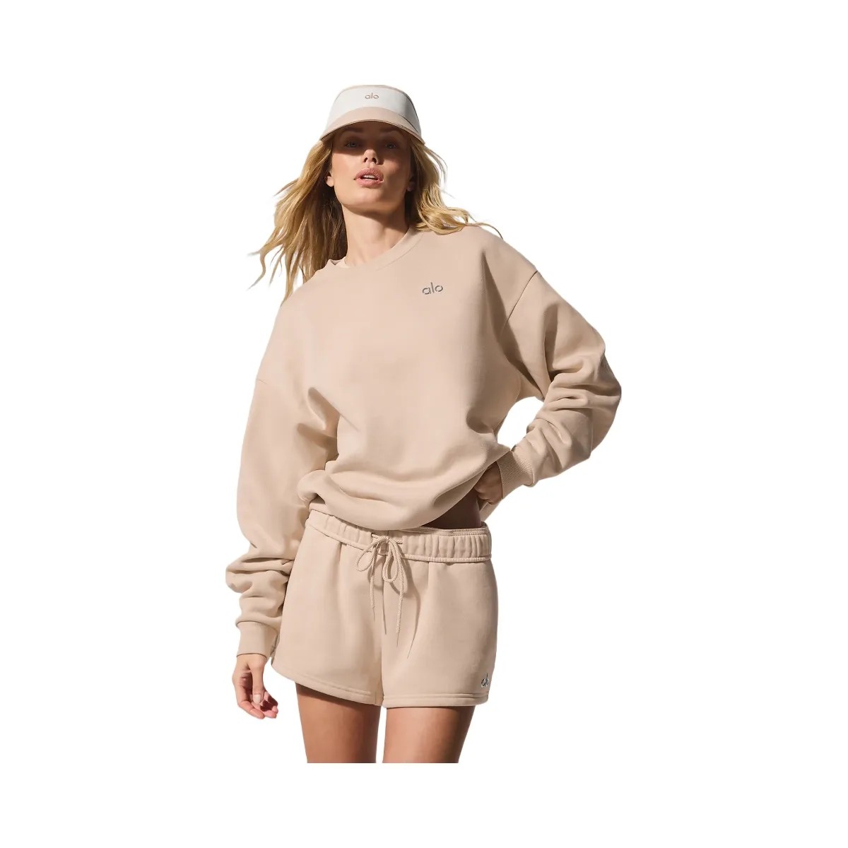 Alo Women's Accolade Crew Neck Pullover - Macadamia - HypeFly India View 1