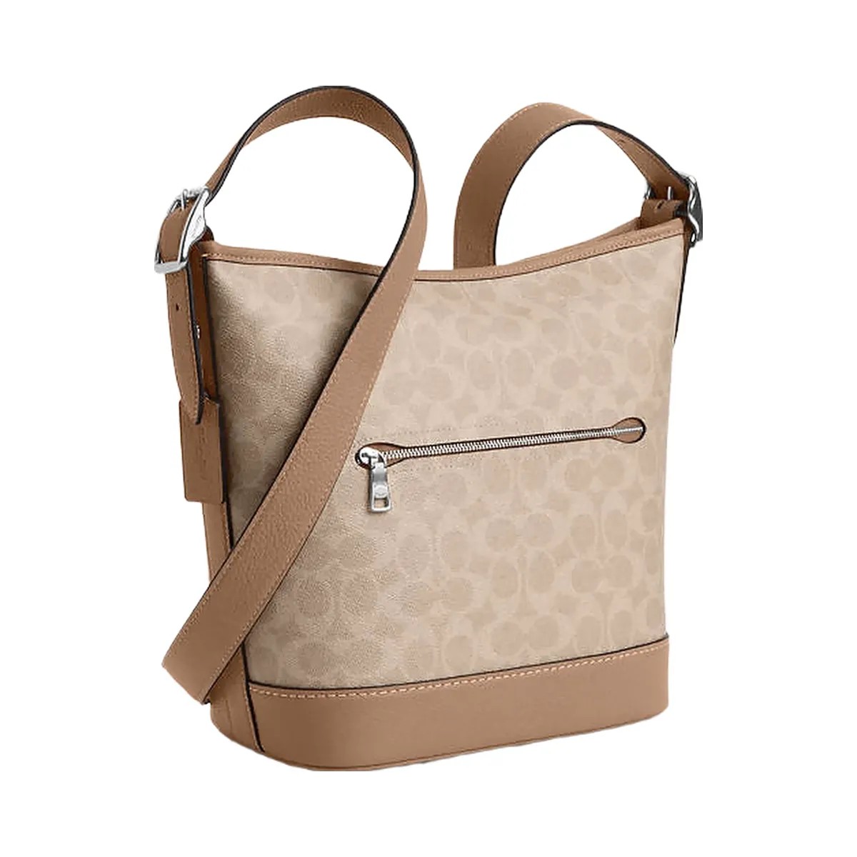 Coach Jude Duffle Bag In Signature Canvas Signature Canvas-Silver-Sand-Taupe - HypeFly India View 4