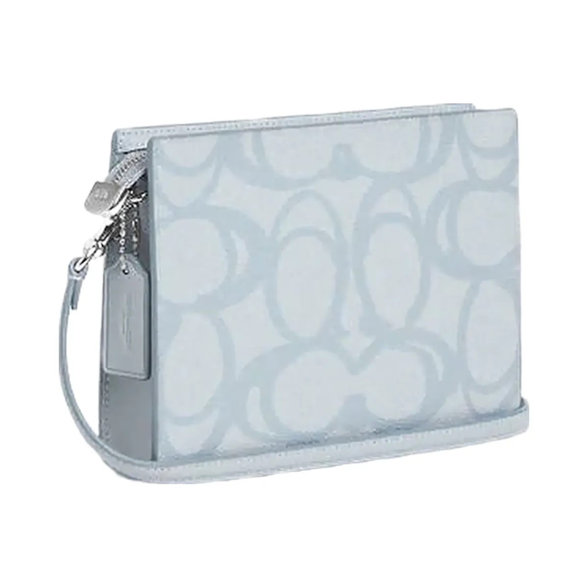 Coach Slim Crossbody Bag In Sketch Signature Canvas Signature Canvas-Silver-Ice Blue - HypeFly India View 3