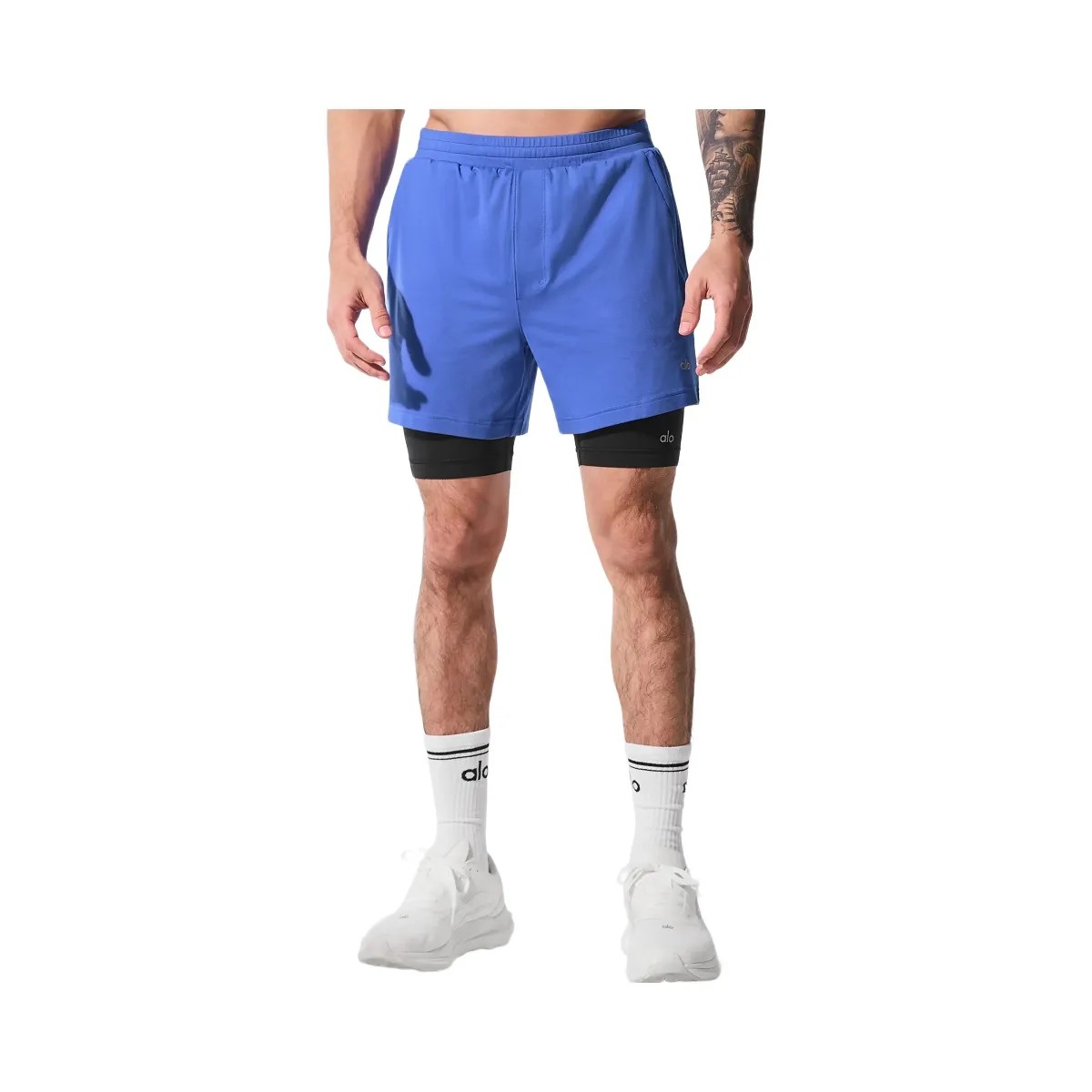 Alo Men's Conquer React 2-In-1 Performance Short - Marathon Blue/Black - HypeFly India View 1