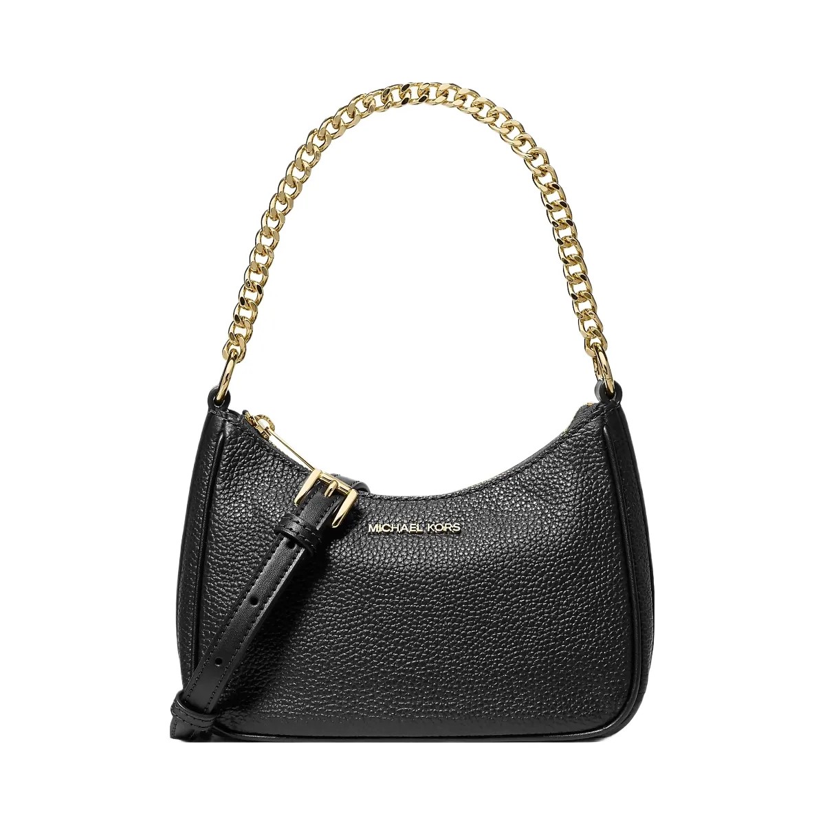 Michael Kors Jet Set Travel Pebbled Leather Convertible Crossbody Bag Black - HypeFly India View 1