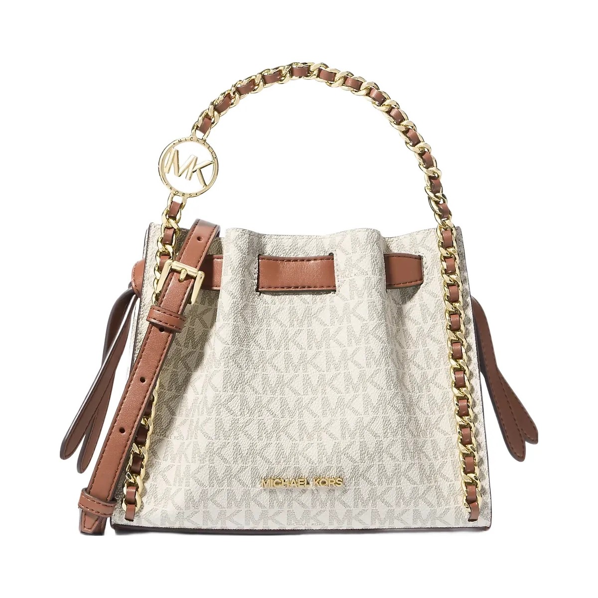 Michael Kors Mina Small Signature Logo Chain Crossbody Bag Vanilla - HypeFly India View 1
