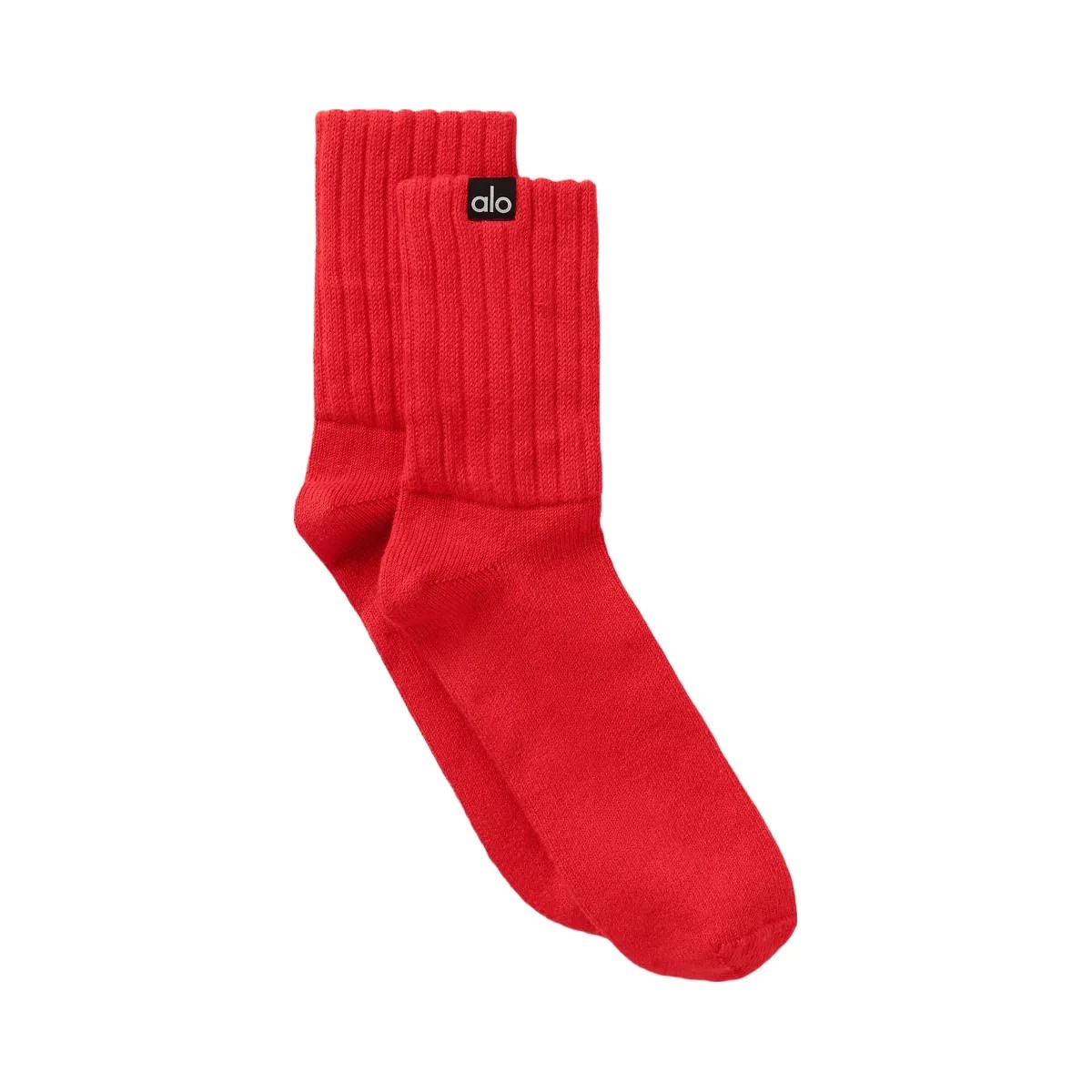 Alo Unisex Half-Crew Scrunch Sock - Bright Red - HypeFly India View 1