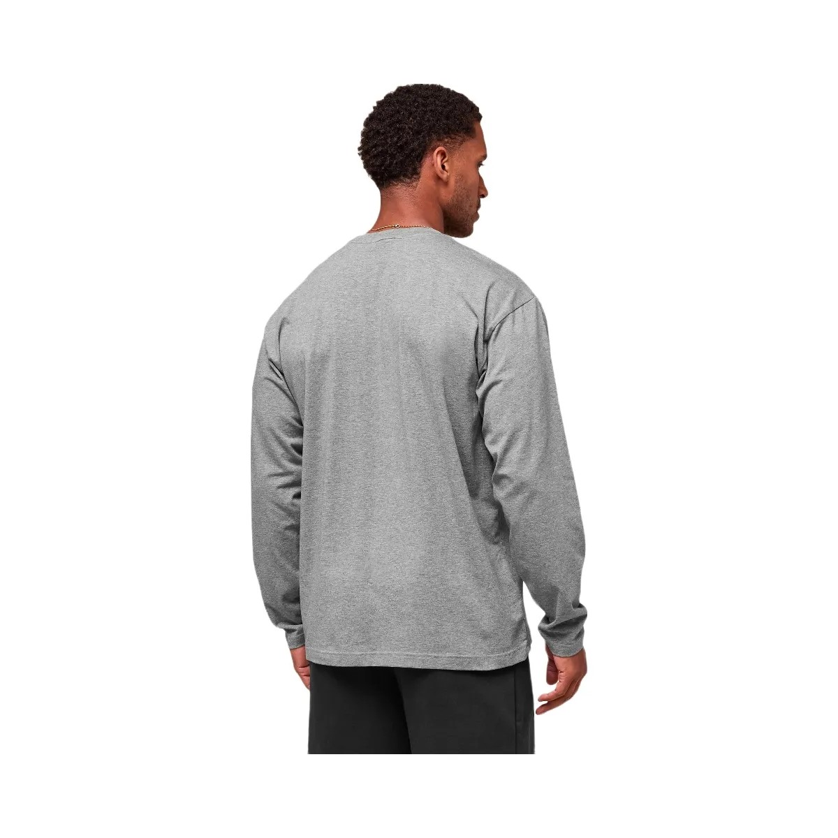 Gymshark Essential Oversized Long Sleeve T-Shirt - Charcoal Core Marl - HypeFly India View 2