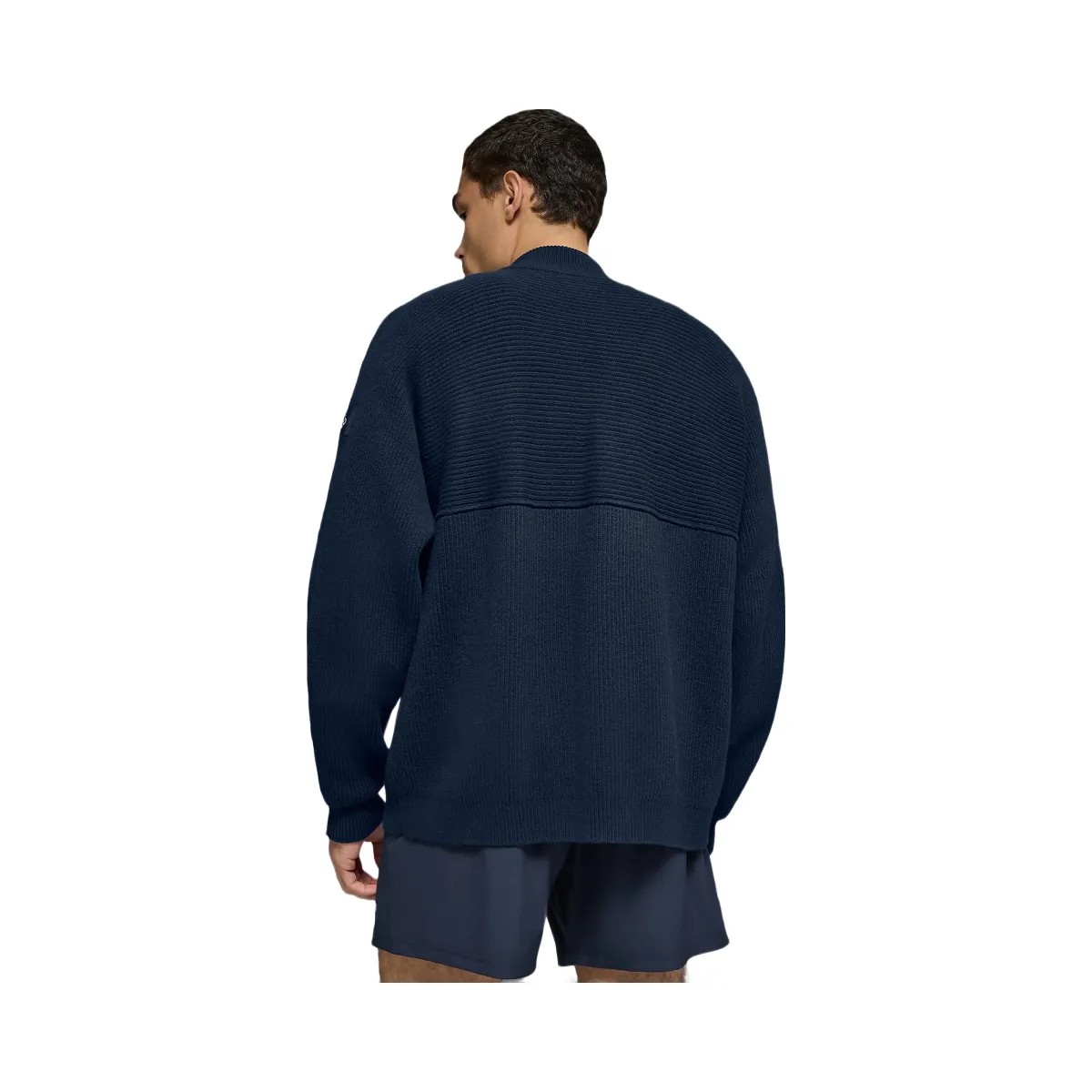 Alo Men's Domain Shift Rib Knit 1/4 Zip Sweater - Navy - HypeFly India View 3